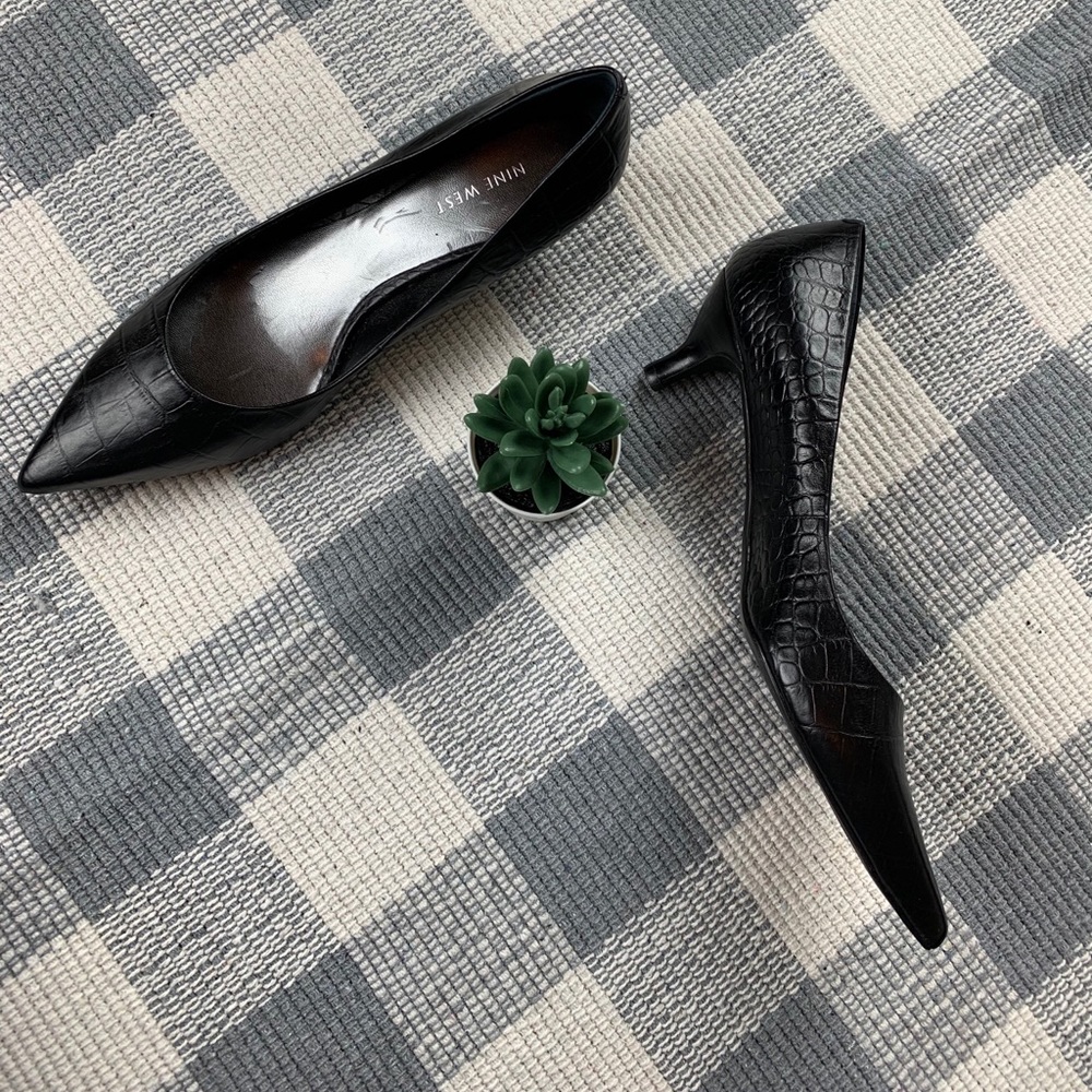 Nine West Embossed Leather Heels
